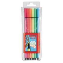 Estojo caneta Stabilo Pen 68 Neon com 6 cores