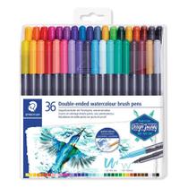 Estojo Caneta Staedtler Brush Pen Duo Ponta Dupla 36cores