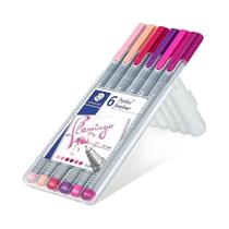 Estojo Caneta Staedtler Triplus 0.3Mm Flamingo 6 Cores