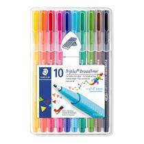 Estojo Caneta Staedtler Triplus Broadliner 0.8Mm 10 Cores