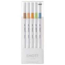 Estojo Caneta Uni-Ball Emott Fine 0.4 05 Cores Nature