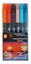 Estojo Canetas Brush Pen Koi Sakura 6 Cores Sunset