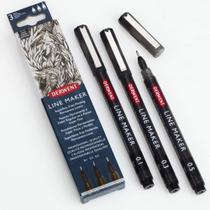 Estojo Canetas Derwent Graphik Line Maker 0,1/0,3/0,5mm Preto 2305560