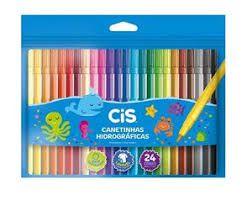 Estojo canetinhas hidrograficas 24 cores - cis