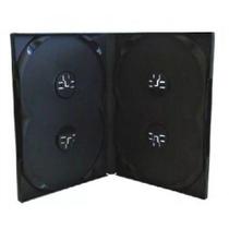 Estojo Capa Dvd Quadruplo Preto 14 Mm - 12 Peças