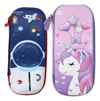 Estojo Case Escolar Lápis Canetas Organizador Box Estampado