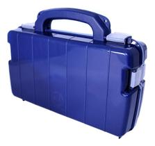 Estojo case maleta para pesca porta isca azul c/ 28 divisões removiveis