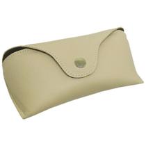 Estojo Case para Óculos em Couro Natural Creme com Alça para Cinto