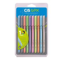 Estojo Com 10 Canetas Bpx 0,7mm Cores Pastel Esferográfica - CIS