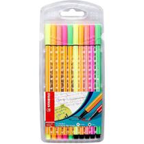 Estojo com 10 Unidades Caneta Stabilo (5 Point 88 + 5 Pen 68) Cores Neon 48
