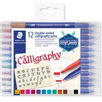 Estojo com 12 Cores Caneta Calligraphy Duo Staedtler Ponta Dupla 3005 Tb12
