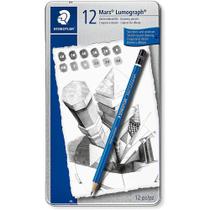 Estojo com 12 Lápis Grafite Staedtler Mars Lumograph (6b - 4h) 100g12 12 Estojo com 12 Lápis Grafite Staedtler Mars Lumograph (6b - 4h) 100g12 12
