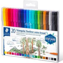 Estojo com 20 Cores Caneta Staedtler Triplus Extra Broad 0.8mm 338 Tb20-c 1