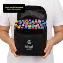 Estojo Com 48 Canetas Hidrográficas Coloridas Ponta Fina Escolar Desenho Pintura Arte Criativa Kit Infantil Adulto Estojo Com 48 Canetas Hidrográficas Coloridas Ponta Fina Escolar Desenho Pintura Arte Criativa Kit Infantil Adulto
