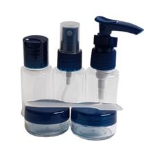 Estojo com 5 Frascos para Cremes, Perfumes e Líquidos