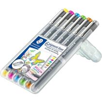 Estojo com 6 Cores Caneta Fineliner Staedtler Pigment Liner 0.3mm 30803s2sb