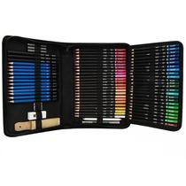 Estojo com 97 Pçs Desenho Lápis Profissional Pintura