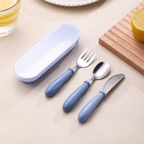 Estojo com colher garfo e faca para bebês talher infantil