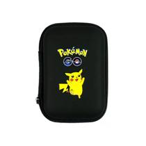 Estojo com Ziper Porta Cards Cartas Pokemon GO Pikachu Portátil Preto Bolso Guardar Coleção Compacto
