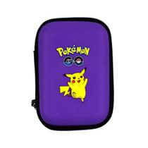 Estojo com Ziper Porta Cards Cartas Pokemon GO Pikachu Portátil Roxo Bolso Guardar Coleção Compacto