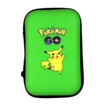 Estojo com Ziper Porta Cards Cartas Pokemon GO Pikachu Portátil Verde Bolso Guardar Coleção Compacto