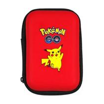 Estojo com Ziper Porta Cards Cartas Pokemon GO Pikachu Portátil Vermelho Bolso Guardar Coleção Compacto
