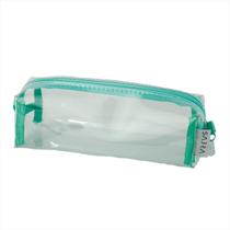 Estojo Completo Transparente Verde Bebe Espaçoso Resistente Estojo Completo Transparente Verde Bebe Espaçoso Resistente