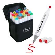 Estojo Criativo com Canetinhas 24 Cores Ponta Dupla para Sketchbook