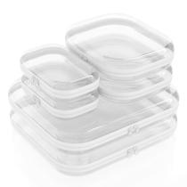 Estojo de armazenamento B'More Brands Clear Hard Shell Zipper, pacote com 6