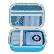 Estojo de câmera infantil compatível com Esoxoffor/para Dududragon/para Bofider/para Letshaha/para Masterbee/para Dylanto/para câmera de impressão instantânea Mgaolo, armazenamento de câmeras de vídeo digital para papéis em rolo - azul