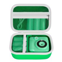 Estojo de câmera infantil compatível com Esoxoffore/para Dududragon/para Bofider/para Letshaha/para Masterbee/para Dylanto/para câmera de impressão instantânea Mgaolo, armazenamento de câmeras de vídeo digital para papéis em rolo - verde