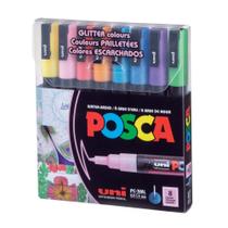 Estojo de Caneta Posca Pc-3ml Glitter Colors com 8 Cores