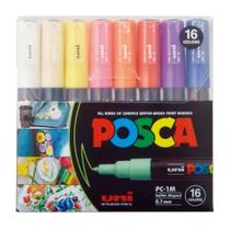 Estojo De Caneta Uniball Posca Pc 1m com 16 Cores