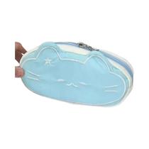 Estojo De Canetas De Pelúcia Grande Capacidade Com Gato Caramelo Fofo, Organizador De Material