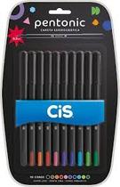 Estojo de canetas pentonic esferografica 0.7mm com 10 cores - cis Estojo de canetas pentonic esferografica 0.7mm com 10 cores - cis