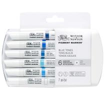 Estojo de Canetas Winsor e Newton Pigment Marker Blue Tones com 06 Unidades 0290044