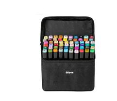 Estojo De Canetinha 60 Peças Com Bolsa E Ponta Dupla Escolar