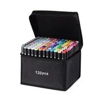 Estojo de Canetinhas 120 Cores Ponta Dupla Marcador Caneta de Colorir - Touch