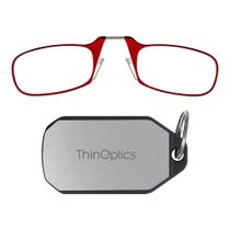 Estojo de chaveiro vermelho de 44 mm para óculos de leitura ThinOptics Estojo de chaveiro vermelho de 44 mm para óculos de leitura ThinOptics