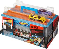 Estojo de corrida Toy Cars & Track Set Hot Wheels com 2 veículos Estojo de corrida Toy Cars & Track Set Hot Wheels com 2 veículos