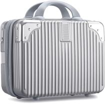 Estojo de cosméticos Noverlife Hard Shell prateado ABS de 14 polegadas