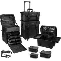 Estojo de cosméticos Rolling Trolley para maquiador SHANY Jet Black