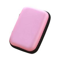 Estojo De Couro Com Zíper Para Fone De Ouvido, Organizador Portátil De Cabo USB, Bolsa Rígida Para