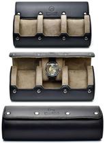 Estojo de Couro para Relógios M Mirage Luxury Travel com 3 Compartimentos Estojo de Couro para Relógios M Mirage Luxury Travel com 3 Compartimentos