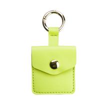 Estojo de couro PU Airtag Holder Mangotek impermeável preto