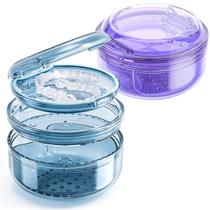 Estojo de dentadura DOTCUTY, retentor de 2 peças com cesto de filtro transparente