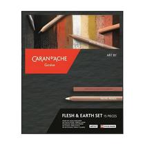 Estojo de Desenho Flesh & Earth Caran Dache 15 Peças