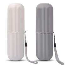 Estojo de escova de dentes UCEC para viagens, pacote com 2 unidades (cinza, branco) Estojo de escova de dentes UCEC para viagens, pacote com 2 unidades (cinza, branco)