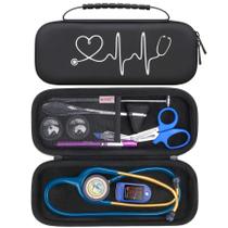 Estojo de estetoscópio BOVKE para 3M Littmann Classic III preto