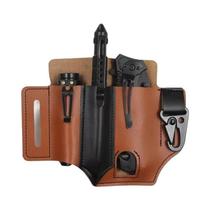 Estojo De Ferramentas Multifuncional Em Couro Resistente E Durável Para Camping Ao Ar Livre E